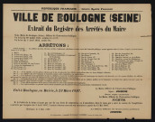 [Arrêté concernant les points d'affichage des actes de l'autorité publique],