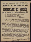 Arrêté municipal concernant les commerçants des marchés qui ne peuvent être présents à un marché,