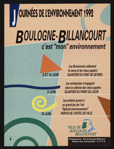 Journées de l'environnement 1992, Boulogne-Billancourt c'est "mon" environnement,