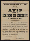 Avis relatif aux règlements des réquisitions de l'exercice 1914,