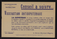 Conseils à suivre... vaccination antidiphtérique,