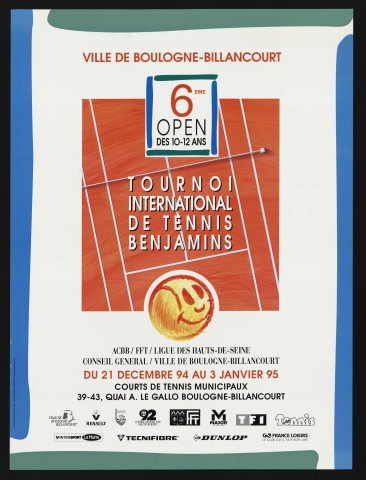 6e open des 10-12 ans : tournoi international de tennis benjamins,