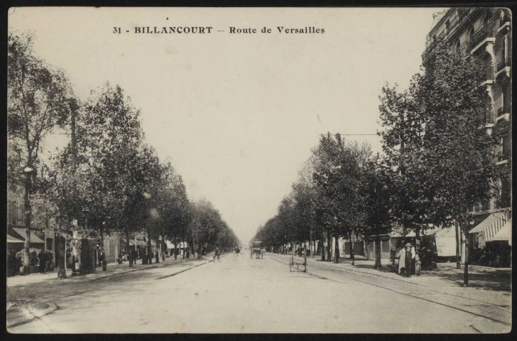 31 - Billancourt - route de Versailles, Boulogne-Billancourt . avenue du Général Leclerc . - perspectiveVue depuis la rue de Billancourt