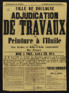 Adjudication de travaux de peinture à l'huile à faire aux écoles et salle d'asile communales rue Fessart,