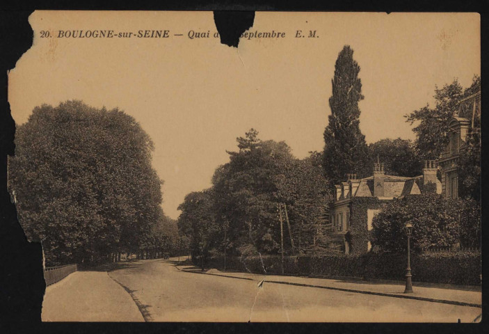 20 - Boulogne-sur-Seine: quai du Quatre Septembre (s.d.).