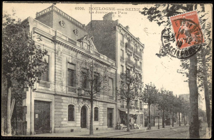 4006 - Boulogne-sur-Seine - La Justice de Paix, Boulogne-Billancourt . boulevard Jean Jaurès . - façade de la Justice de Paix