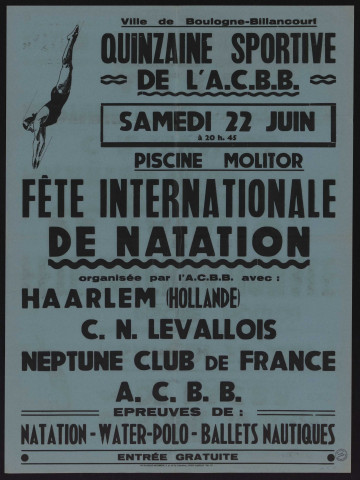 Quinzaine sportive de l'ACBB : fête internationale de natation,