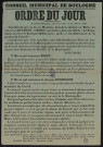 Conseil municipal : ordre du jour [au sujet de prises de position des adjoints Couergou et Bizet],