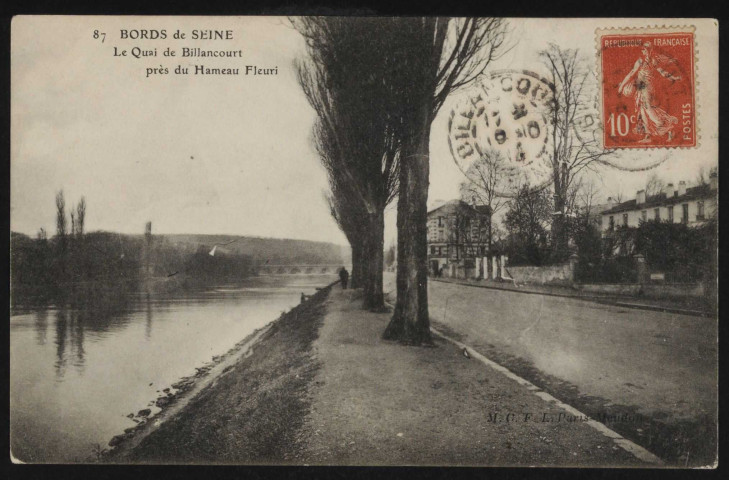 87 BORDS de SEINE Le quai de Billancourt près du hameau fleuri.