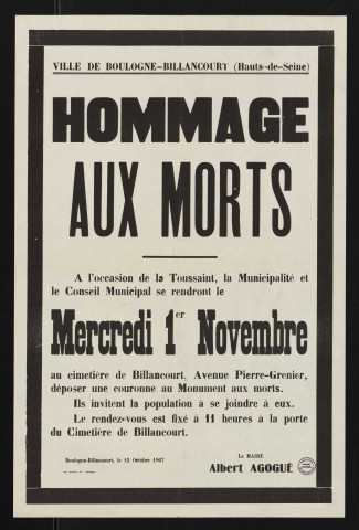 Hommage aux morts,