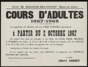 Cours d'adultes, 1967-1968 é,