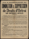 Diminution et suppression de droits d'octroi sur différents articles,