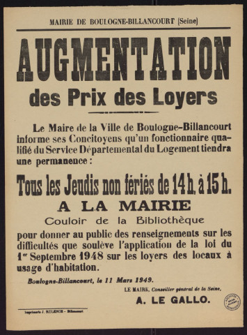 Augmentation des prix des loyers,