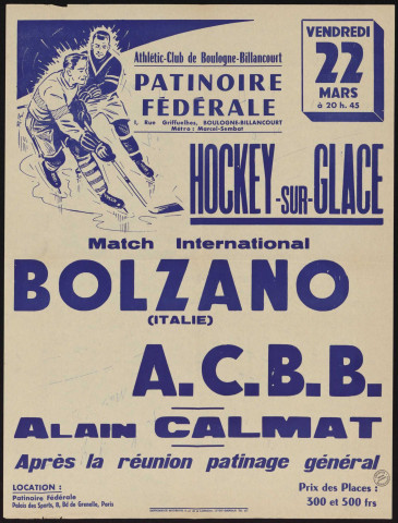 Hockey sur glace, Bolzano [contre] ACBB,