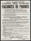 Caisse des écoles : vacances de Pâques,