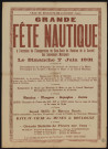 Grande fête nautique à l'occasion de l'inauguration du bain-école de natation de la Société des sauveteurs mariniers ,