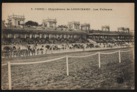 6 - Paris - Hippodrome de Longchamp - Les Tribunes, Paris . - Hippodrome de LongchampAu premier plan, le terrain au secon plan les tribunes remplies.