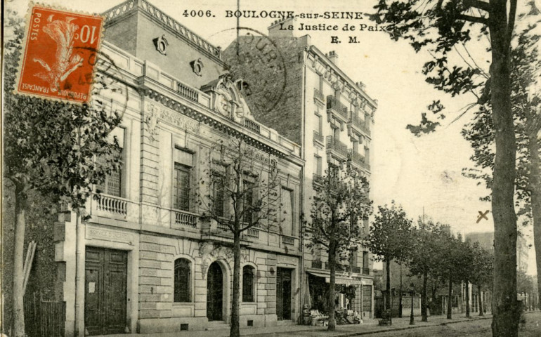 4006 - Boulogne-sur-Seine - La Justice de Paix, Boulogne-Billancourt . boulevard Jean Jaurès . - façade de la Justice de Paix