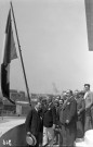 Pose du drapeau sur le nouvel hôtel de ville (3 juillet 1934)