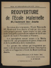 Réouverture de l'école maternelle 87 boulevard Jean-Jaurès,