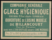 Compagnie générale de glace hygiénique : ouverture de l'usine modèle de Billancourt,