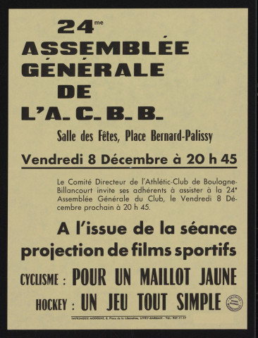 Assemblée générale de l'ACBB,