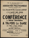 Association philotechnique : conférence et soirée récréative A travers la danse,