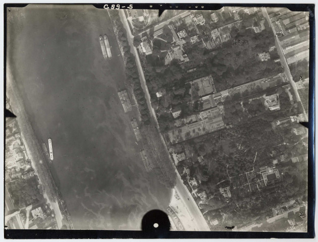 Boulogne-Billancourt, vues aériennes : Rue des Abondances, Rue du Port, Quai du 4 septembre, Rue de Buzenval, Jardins Albert Kahn