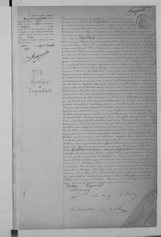 Mariage, enregistrement : Registre de 1911