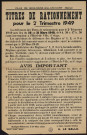 Titres de rationnement pour le 2e trimestre 1949,