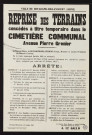 Reprise des terrains concédés à titre temporaire dans le cimetière communal avenue Pierre-Grenier,