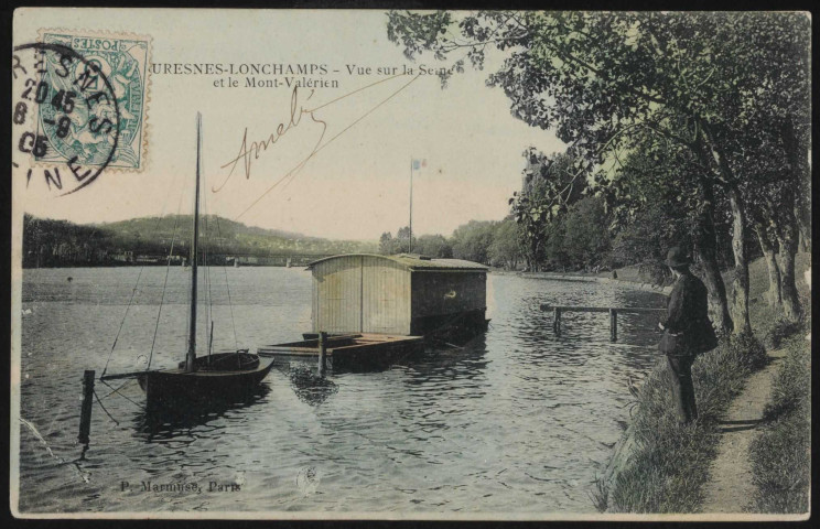 Suresnes et Lonchamps: vue sur la Seine et le Mont Valérien.