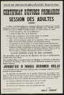 Certificat d'études primaires, session des adultes ,