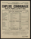 Emplois communaux réservés aux pensionnés et aux veuves de guerre habitant le département de la Seine, Recrutement à Boulogne-Billancourt d'un mécanicien-motoriste-électricien en automobiles.