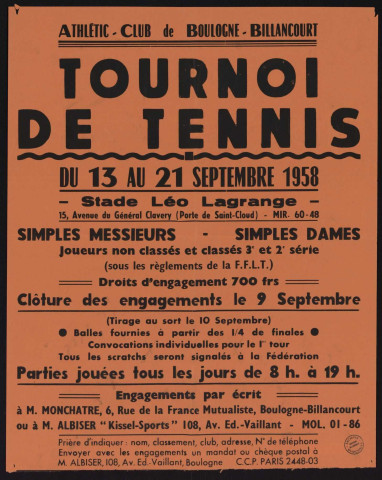 Tournoi de tennis du 13 au 21 septembre 1958,