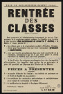 Rentrée des classes ,