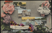 Une Bonne Année de Billancourt, carte souvenir comportant des vues miniatures de Billancourt