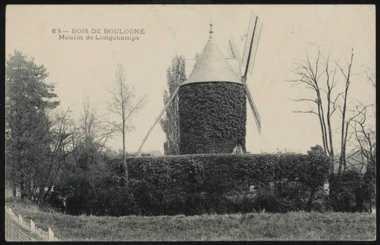 63 - Bois de Boulogne - Moulin de Longchamps, Paris . hippodrome de Longchamp . - Le Moulin