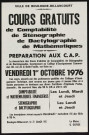 Cours gratuits de comptabilité, de sténographie, de dactylographie et de mathématiques, préparation aux CAP éè,