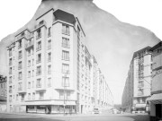 Avenue Jean-Baptiste Clément vue du groupe d'habitations de la France Mutualiste